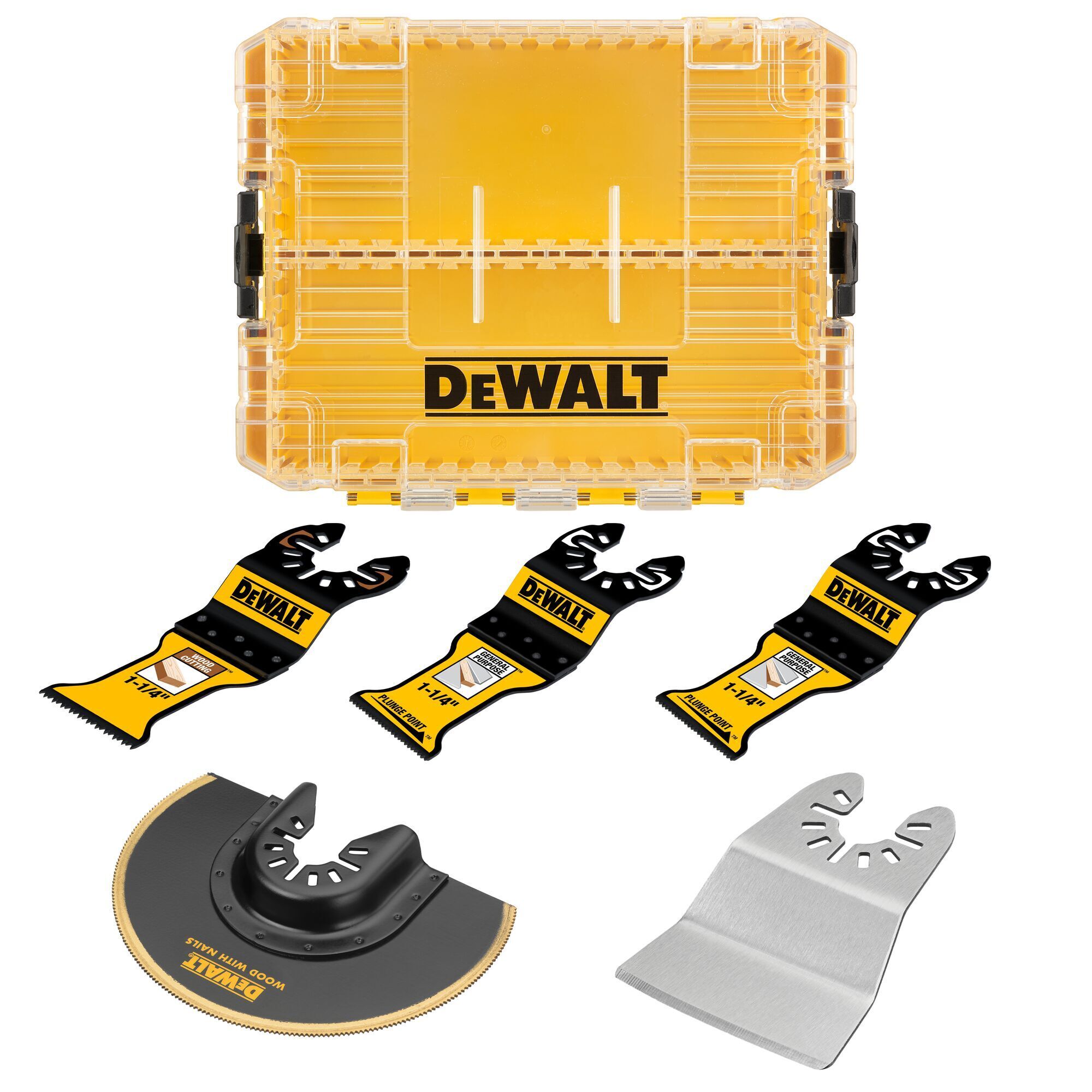 DEWALT Oscillating Tool Blade Kit, 5-Pc., Bi-Metal, Universal Fit, Plunge Cut, Model# DWA425GSET